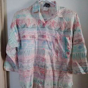 3/4 Sleeve Button Up Shirt